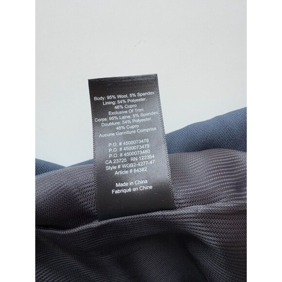 Aritzia TALULA Navy Blue Wool Twill Double Breasted Peak Lapel Blazer, Size 2 - Picture 14 of 15